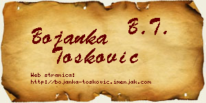 Bojanka Tošković vizit kartica